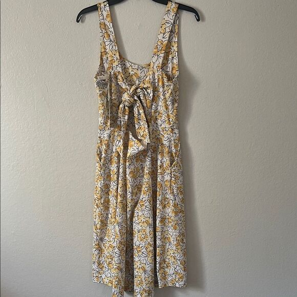 NWT Pact Reverie Floral Yellow Organic Cotton Tie Back Halter With Pockets in M - Picture 5 of 14
